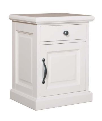Noptiera Lovely Home cu 1 usa si 1 sertar, lemn masiv alb, 72 x 50 x 93 cm - Img 1