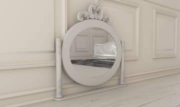 Oglinda Praga rotunda pentru masa de toaleta, 80 x 65 cm - Img 1