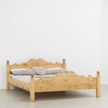 Pat rustic Lena lemn masiv, 90 x 200 cm, 140 cm, 160 cm sau 180 x 200 cm - Img 1