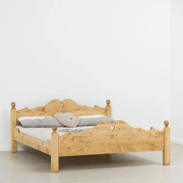 Pat rustic Rustika Lena lemn masiv, 90 x 200 cm, 140 cm, 160 cm sau 180 x 200 cm