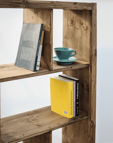 Raft biblioteca Cubicus, lemn masiv pin, 100 x 30 x 200 cm - Img 3