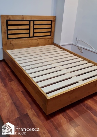 Set mobila dormitor Mexicana, 3 piese, lemn masiv, pat 140 x 200 cm - Img 3