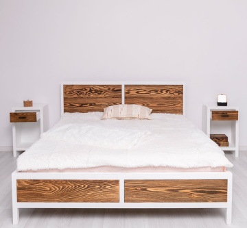 Set mobila dormitor Rustic Olala, 3 piese, lemn masiv + mdf - Img 5