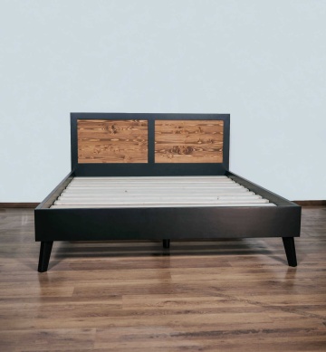 Set mobila dormitor Terra Home, 5 piese, lemn masiv si mdf negru, configurabil - Img 3