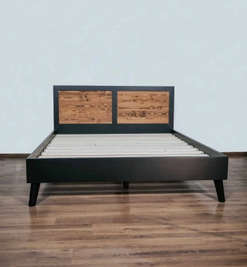 Set mobila dormitor Terra Home, 5 piese, lemn masiv si mdf negru, configurabil - Img 3