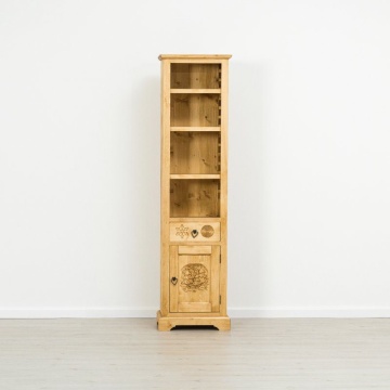 Biblioteca Rustic Alpin lemn masiv, 1 usa si 1 sertar, 52 x 38 x 200 cm - Img 4