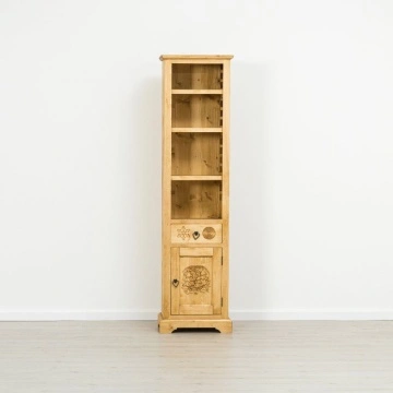 Biblioteca Rustic Alpin lemn masiv, 1 usa si 1 sertar, 52 x 38 x 200 cm - Img 4