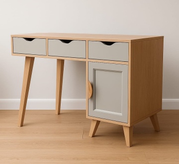 Birou Matteo cu 3 sertare si 1 usa, 120 x 60 x 78 cm - Img 1