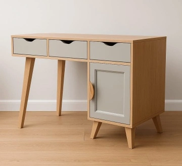 Birou Matteo cu 3 sertare si 1 usa, 120 x 60 x 78 cm