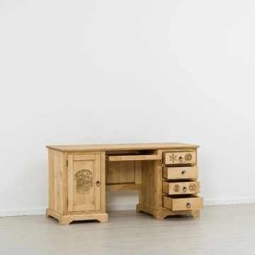 Birou Rustic Alpin lemn masiv, 160 x 65 x 80 cm - Img 3