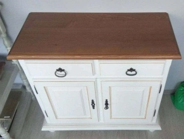 Comoda Casa Maria lemn masiv alb cu patina, 88 x 39 x 82 cm - Img 3