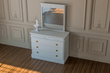Comoda cu 3 sertare dormitor Marsilia, lemn masiv, 123 x 54 x 95.8 cm - Img 3