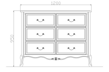 Comoda cu 6 sertare dormitor Andra, lemn masiv, 120 x 55 x 95 cm - Img 7