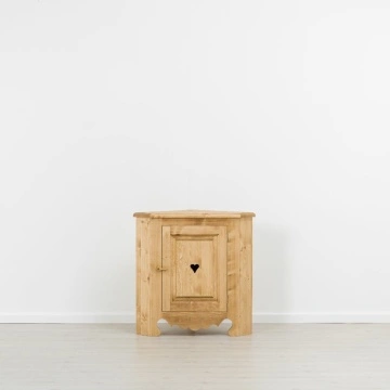 Comoda de colt Rustika cu 1 usa, Lemn masiv rustic, 90 x 57 x 90 cm - Img 3