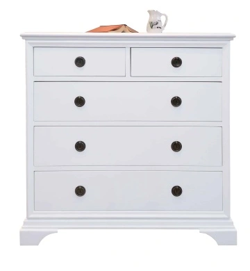 Comoda dormitor Aurelia cu 5 sertare, 102 x 50 x 101 cm, lemn masiv alb - Img 3