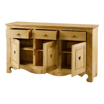 Comoda dormitor Lemn Masiv Rustic Flame cu 3 usi si 3 sertare, 160 x 45 x 92 cm - Img 7