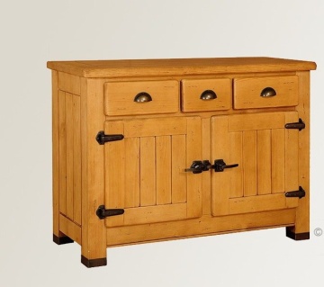 Comoda dormitor Montana lemn masiv, 2 usi si 3 sertare, 116 x 48 x 86 cm - Img 2