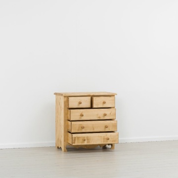 Comoda dormitor rustic lemn masiv cu 5 sertare, 92 x 48 x 91 cm - Img 2