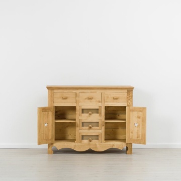 Comoda dormitor Rustika cu 2 usi 6 sertare, Lemn masiv, 149 x 47 x 96 cm - Img 2