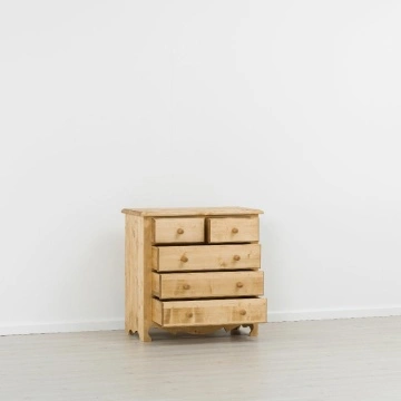 Comoda dormitor Rustika lemn masiv cu 5 sertare, 92 x 48 x 91 cm - Img 2