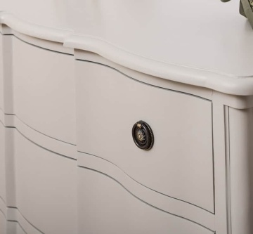 Comoda Galbee lemn masiv, 3 sertare soft-close, 130 x 57 x 90 cm - Img 5