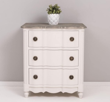 Comoda Galbee lemn masiv, 3 sertare soft-close, 80 x 46 x 90 cm - Img 2