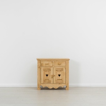 Comoda Lemn Masiv dormitor Rustic Flame cu 2 usi 2 sertare, 90 x 46 x 85 cm - Img 3
