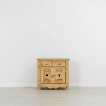 Comoda Lemn Masiv dormitor Rustika cu 2 usi 2 sertare, 90 x 46 x 85 cm - Img 3