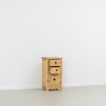 Comoda Lemn Masiv Rustic Ana, 1 usa si 2 sertare, 48 x 42 x 89 cm - Img 2
