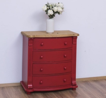 Comoda Narcis lemn masiv, 4 sertare curbate, 80 x 48 x 84 cm - Img 1