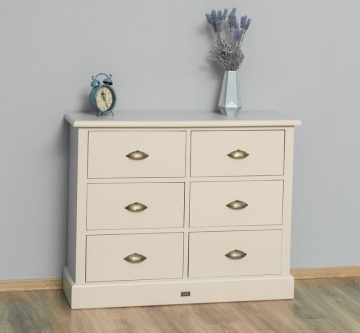 Comoda Noriel lemn masiv, 6 sertare, 100 x 35 x 80 cm - Img 2