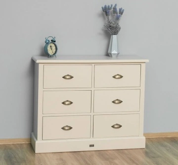 Comoda Noriel lemn masiv, 6 sertare, 100 x 35 x 80 cm - Img 2