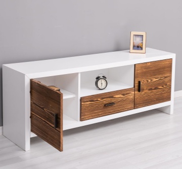Comoda TV cu 2 usi si 1 sertar Rustic Olala, lemn masiv + mdf, 160 x 40 x 60 cm - Img 5