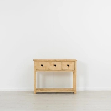 Consola Lemn Masiv Rustic Ana cu 3 sertare, 114 x 42 x 89 cm - Img 2
