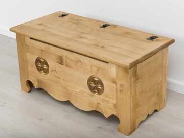 Cufar Rustika lemn masiv sculptat, 100 x 49 x 48 cm