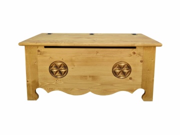 Cufar Rustika lemn masiv sculptat, 100 x 49 x 48 cm - Img 6