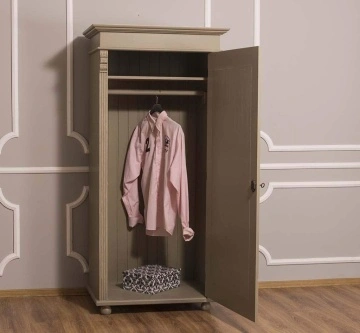 Dulap cu 1 usa si margini ornamentate lemn masiv, 85 x 58 x 180 cm - Img 4