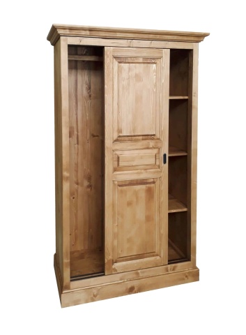 Dulap cu 2 usi culisante lemn masiv, Inka Flaveur, 120 x 61 x 190 cm - Img 3