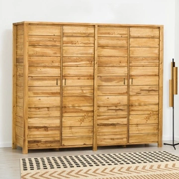 Dulap cu 4 usi dormitor Colibri, Lemn masiv periat, 227 x 60 x 200 cm