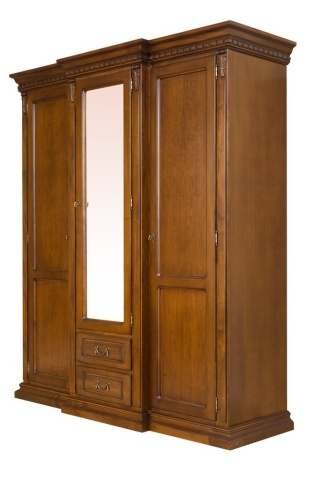 Dulap dormitor Donatello Classic Stil 3 usi si 2 sertare, furnir nuc, 182 x 67 x 218 cm - Img 3