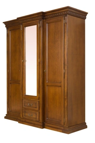 Dulap dormitor Donatello Classic Stil 3 usi si 2 sertare, furnir nuc, 182 x 67 x 218 cm - Img 3