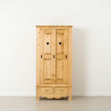 Dulap dormitor Rustic Flame cu 2 usi culisante si 2 sertare, 95 x 57 x 190 cm - Img 3