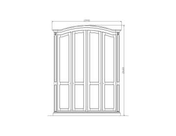 Dulap Dressing cu 4 usi Treviso, Lemn Masiv, 199 x 66 x 260 cm - Img 4
