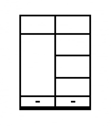 Dulap Lovely Home cu 2 usi si 2 sertare, lemn masiv alb, 140 x 62 x 210 cm - Img 2