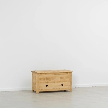 Lada zestre / Cufar Lemn Masiv Rustic Ana cu 1 sertar, 100 x 50 x 55 cm - Img 3