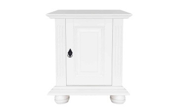 Noptiera dormitor Noblesse, lemn masiv alb, 46 x 40.5 x 54 cm - Img 3
