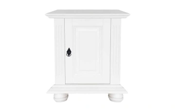 Noptiera dormitor Noblesse, lemn masiv alb, 46 x 40.5 x 54 cm - Img 3