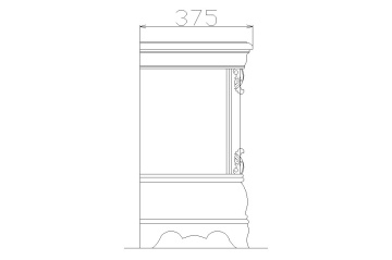 Noptiera dormitor Royal cu 2 sertare, lemn masiv, 56 x 37.5 x 68.7 cm - Img 4