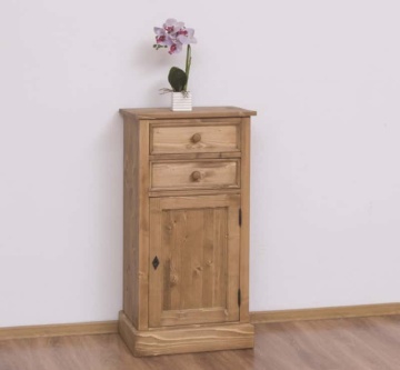 Noptiera lemn masiv cu 2 sertare si 1 usa My Julietta, 50 x 35 x 96 cm - Img 2