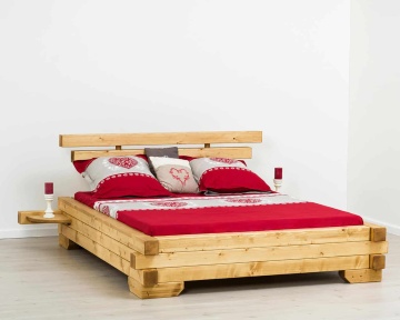 Pat dormitor Lemn Masiv Rustika, Barne Masive, 140 cm, 160 cm sau 180 x 200 cm - Img 3